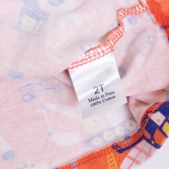 Piccolina Construction Truck Print Sleeveless Summer Tank Dress Orange Girls 2T - Picture 6 of 8